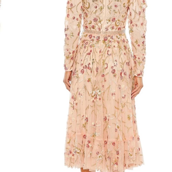 MAC DUGGAL 5580 DRESS. Size 6. Beaded V-Neck Midi Dress - Picture 3 of 8